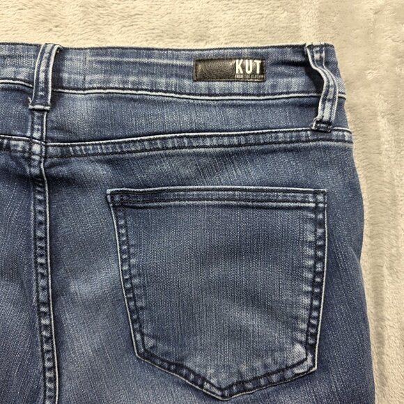 Kut From The Kloth Jeans Womens 8 Blue Distressed Skinny Raw Hem Ankle Stretch - Picture 4 of 10